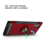 Wholesale Galaxy Note 10+ (Plus) 360 Rotating Ring Stand Hybrid Case with Metal Plate (Red)